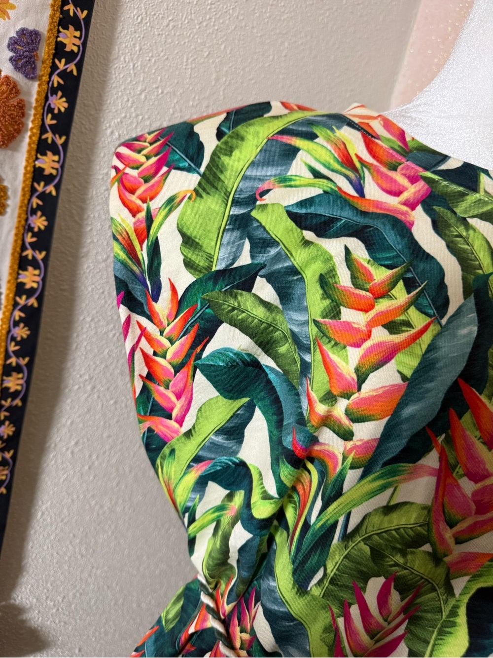 FARM Rio Green Multi Tropical Midi Dress with Tie-Waist - Picture 5 of 12